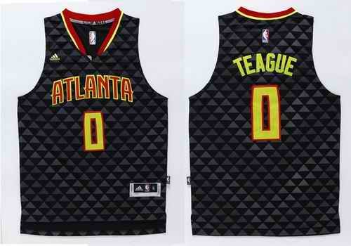 Hawks #0 Jeff Teague Black Swingman Stitched NBA Jersey