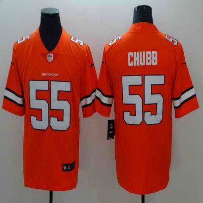 Men's NFL Denver Broncos #55 Bradley Chubb Orange Limited Stitched Jersey