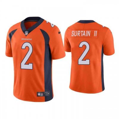 Youth Denver Broncos #2 Patrick Surtain II 2021 NFL Draft Orange  Vapor Untouchable Limited Stitched Jersey