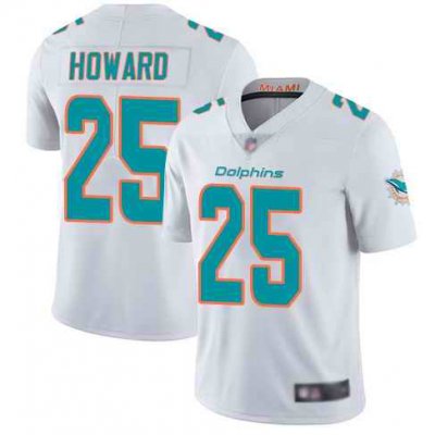 Men's Miami Dolphins #25 Xavien Howard White Vapor Untouchable NFL Limited Stitched Jersey