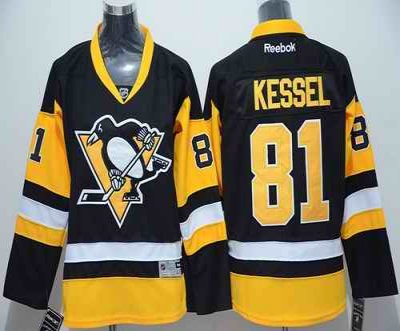 Penguins #81 Phil Kessel Black Alternate Stitched Youth NHL Jersey