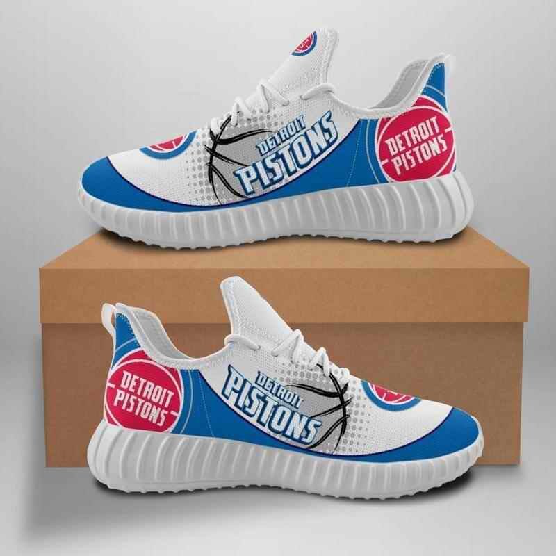 Men's Detroit Pistons Mesh Knit Sneakers/Shoes 002