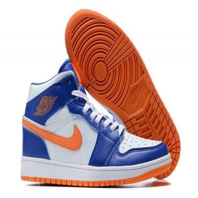 Men's Running Weapon Air Jordan 1 White/Blue Shoes 0437