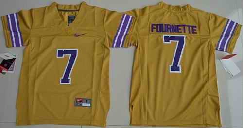 Tigers #7 Leonard Fournette Gridiron Gold Limited Legend Stitched Youth NCAA Jersey