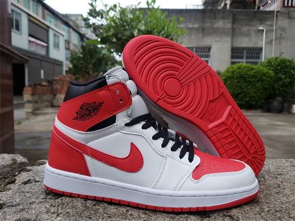 Women's Running Weapon Air Jordan 1 Red/White Shoes 0139