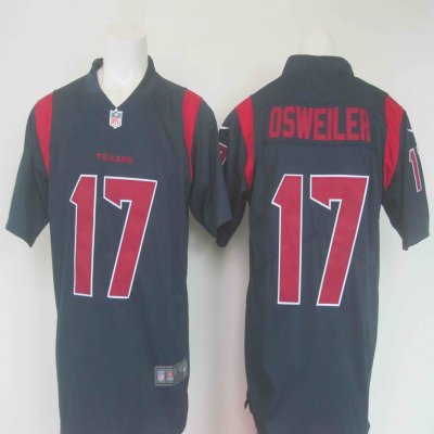 Men's Nike Texans #17 Brock Osweiler Navy  Limited Rush Stitched NFL Jersey