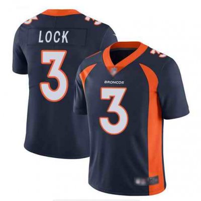 Men's Denver Broncos #3 Drew Lock Navy 2019 Vapor Untouchable Stitched NFL Jersey