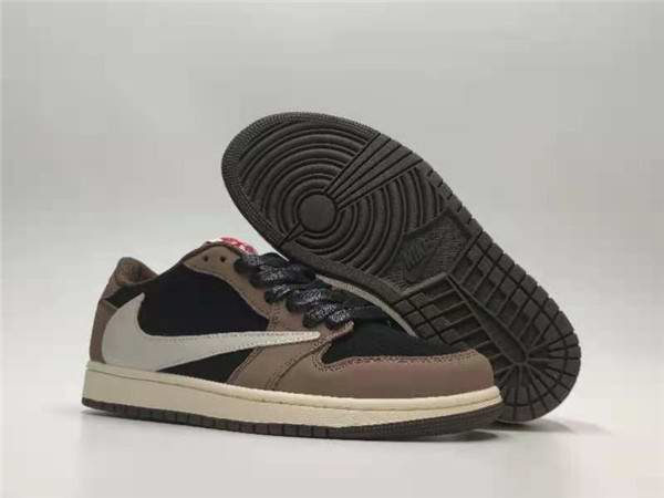 Women's Running Weapon Air Jordan 1 Black/Brown Shoes 0123