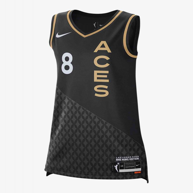 Women Las Vegas Aces #8 Liz Cambage Black 2021 Rebel Edition Stitched WNBA Jersey