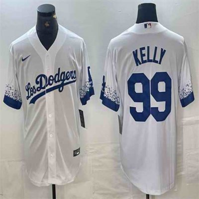 Men's Los Angeles Dodgers #99 Joe Kelly White City Connect Cool Base Stitched Baseball Jersey