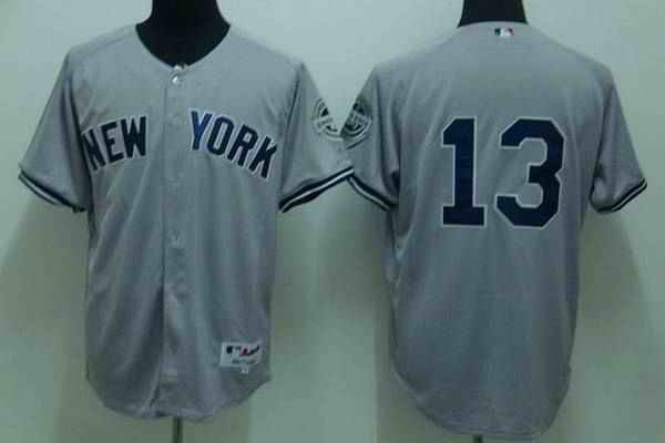 Yankees #13 Alex Rodriguez Stitched Grey Youth MLB Jersey