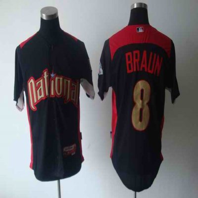 Brewers #8 Ryan Braun Black Nation League 2011 All Star BP Stitched MLB Jersey