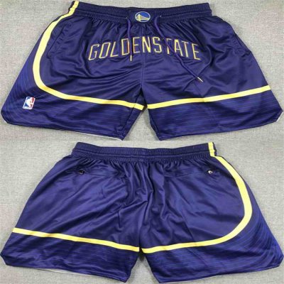 Men's Golden State Warriors PurpleShorts(Run Small)