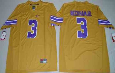 LSU Tigers #3 Odell Beckham Jr Gridiron Gold Limited Legend Stitched NCAA Jersey