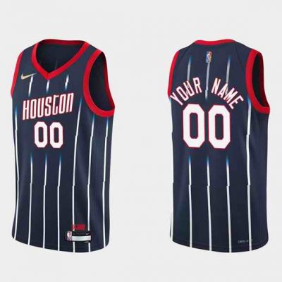 Men's Houston Rockets Active Player Custom 2021/22 City Edition 75th Anniversary Navy  Stitched Basketball Jersey