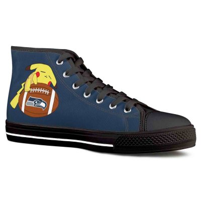 Women's Seattle Seahawks High Top Canvas Sneakers 006