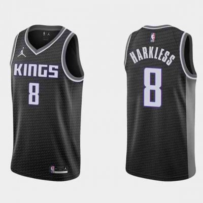 Men's Sacramento Kings #8 Maurice Harkless Swingman Black Statement Edition Stitched Jersey