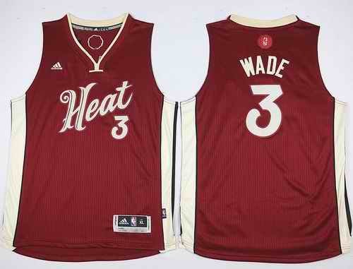 Heat #3 Dwyane Wade Red 2015-2016 Christmas Day Stitched Youth NBA Jersey