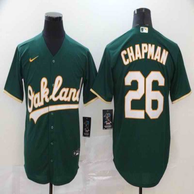 Men's Oakland Athletics #26 Matt Chapman Green Cool Base Stitched MLB Jersey