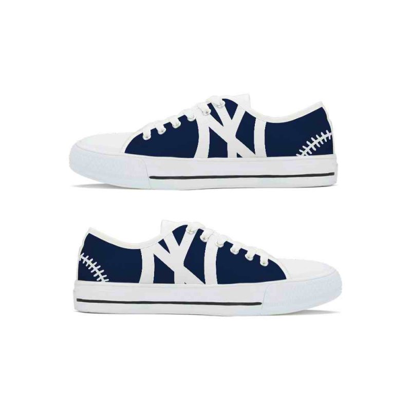 Women's New York Yankees Low Top Canvas Sneakers 001