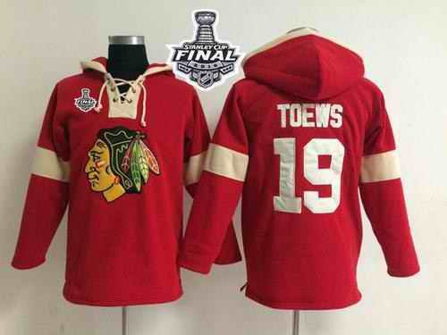 Chicago Blackhawks #19 Jonathan Toews Red 2015 Stanley Cup Pullover NHL Hoodie