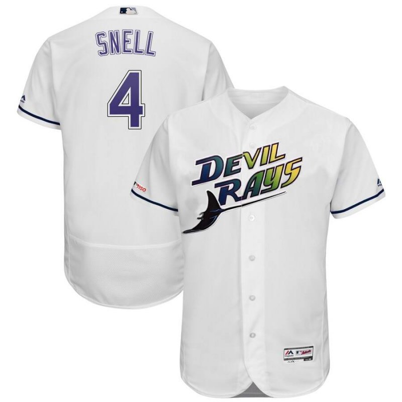 Men's Tampa Bay Rays Customized White Flex Base Stitched Jersey