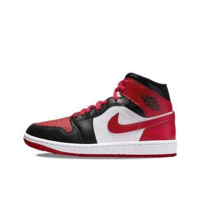 Women's Running Weapon Air Jordan 1 White/Black/Red Shoes 0171