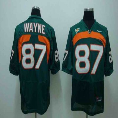 Hurricanes #87 Reggie Wayne Green Stitched NCAA Jersey