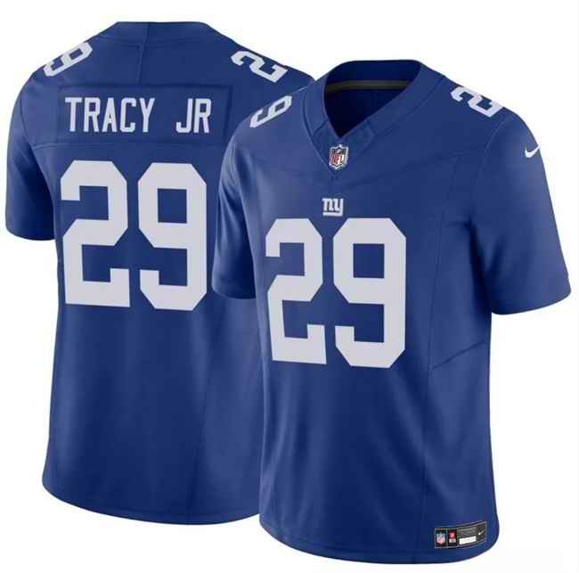 Men's New York Giants #29 Tyrone Tracy Jr Blue 2023 F.U.S.E. Vapor Untouchable Limited Stitched Jersey