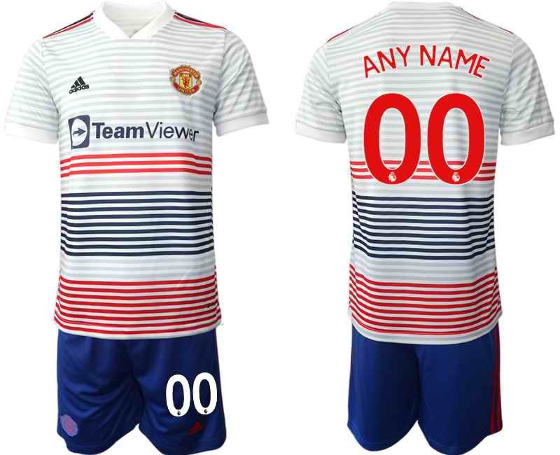 Men's Manchester United Custom 22/23 White Away Soccer Jersey Suit