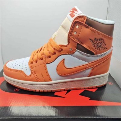 Women's Running Weapon Air Jordan 1 Orange/White Shoes 0216