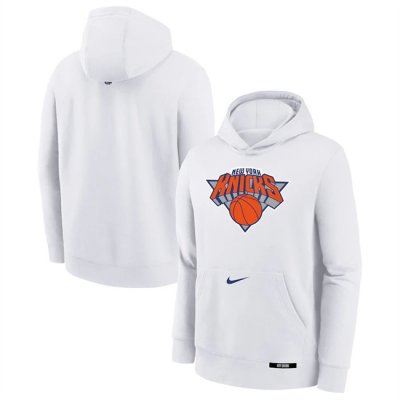 Men's New York Knicks White 2024/25 City Edition Fleece Club Pullover Hoodie