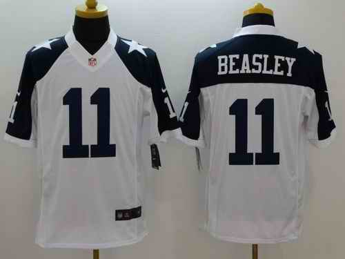 Nike Cowboys #11 Cole Beasley White Thanksgiving Throwback Men's Stitched NFL Limited Jersey