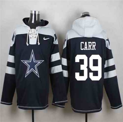 Nike Cowboys #39 Brandon Carr Navy Blue Player Pullover NFL Hoodie