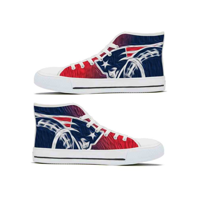 Women's New England Patriots High Top Canvas Sneakers 001