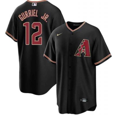 Men's Arizona Diamondbacks Lourdes Gurriel Jr. Black Cool Base Stitched Baseball Jersey