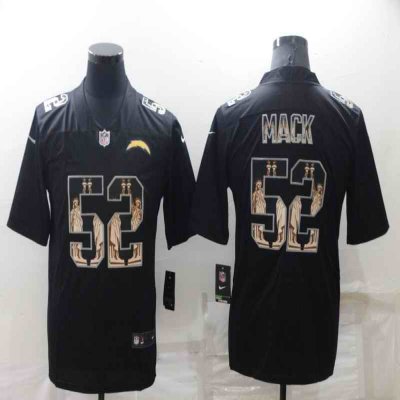 Men's Los Angeles Chargers #52 Khalil Mack Black Statue of Liberty Limited Stitched Jersey