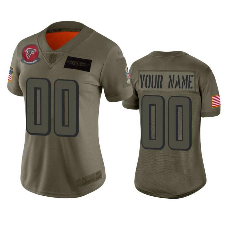 Women's Atlanta Falcons Customized 2019 Camo Salute To Service NFL Stitched Limited Jersey(Run Small'