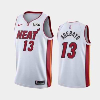 Men's Miami Heat #13 Bam Adebayo White Association Stitched NBA Jersey