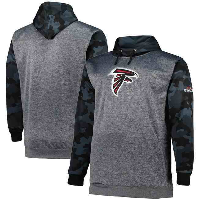 Men's Atlanta Falcons Heather Charcoal Big & Tall Camo Pullover Hoodie