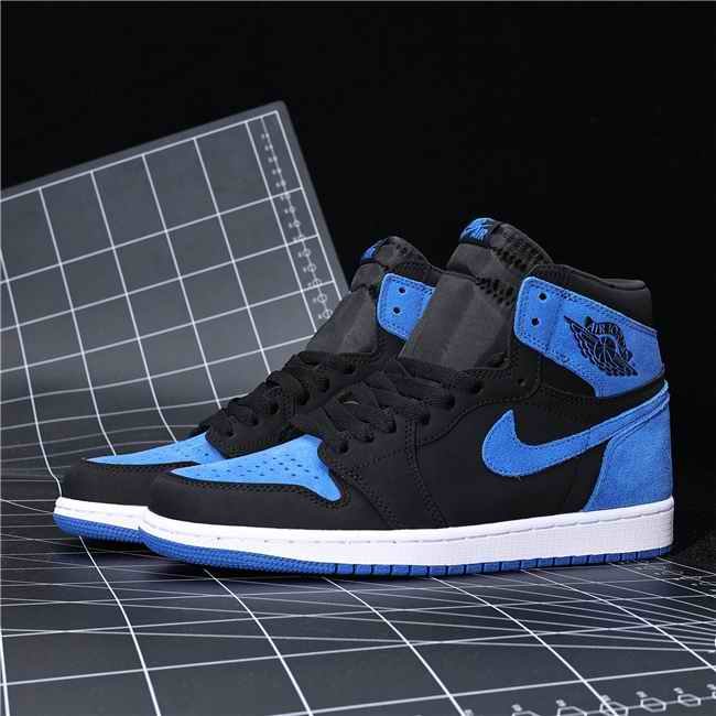 Men's Running Weapon Air Jordan 1 High Top Blue/Black Shoes 451