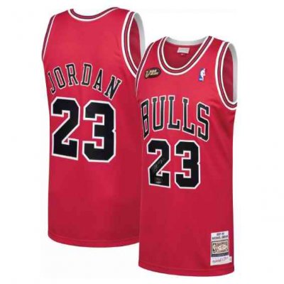 Men's Chicago Bulls #23 Michael Jordan Red 1997-98 Throwback Stitched Jersey