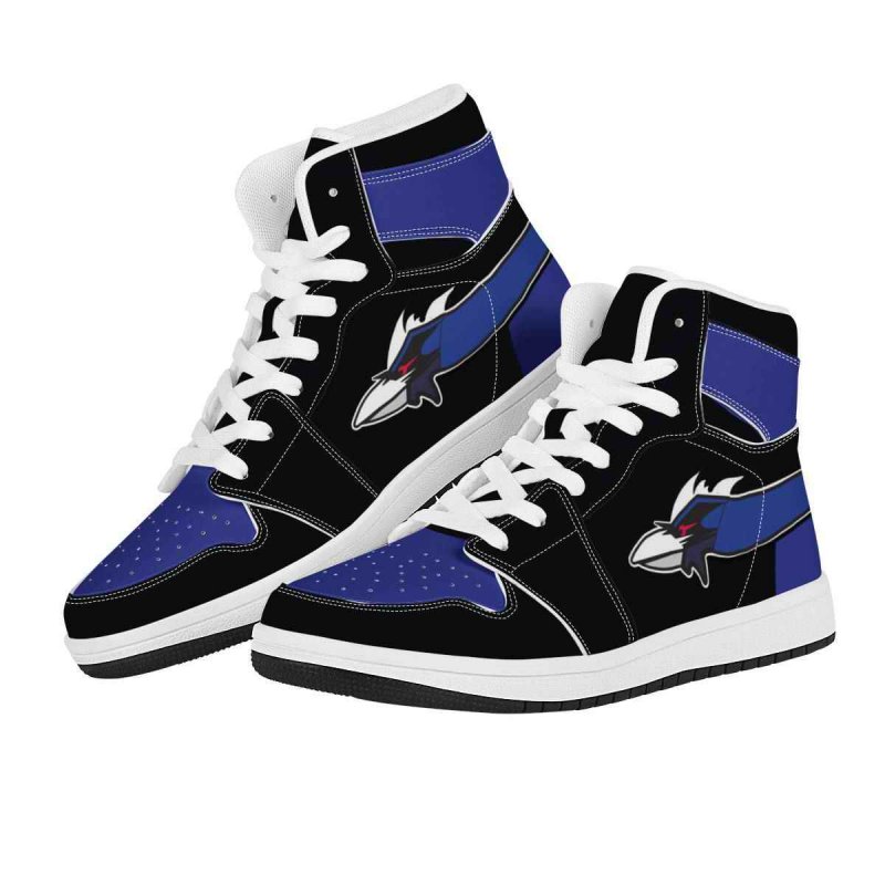 Women's Baltimore Ravens High Top Leather AJ1 Sneakers 001