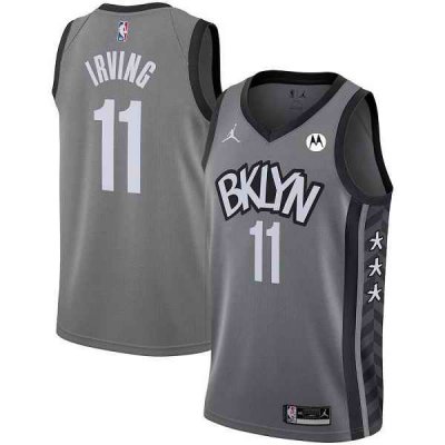 Men's Brooklyn Nets #11 Kyrie Irving 2020/21 Gray Statement Edition Swingman Stitched Jersey