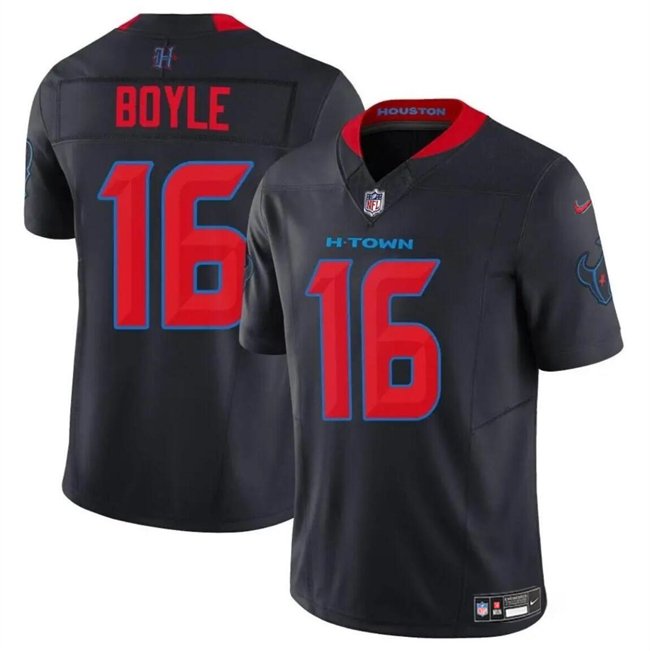 Youth Houston Texans #16 Tim Boyle Navy 2024 2nd Alternate F.U.S.E Vapor  Stitched Football Jersey