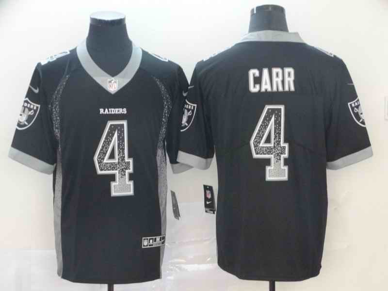 Men's Oakland Raiders #4 Derek Carr Black Drift Fashion Color Rush Limited Stitched NFL Jersey