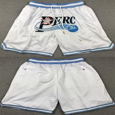 Men's #30 Perc O'Cet White Basketball Shorts