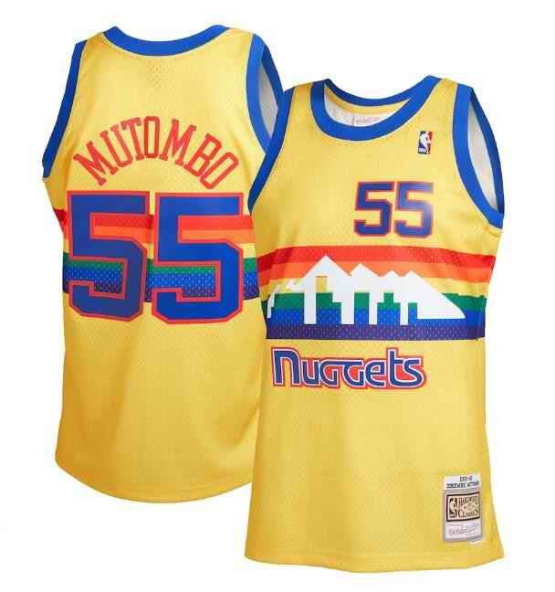 Denver Nuggets Customized Yellow Mitchell & Ness 1991-92 Hardwood Classics Swingman Stitched Jersey