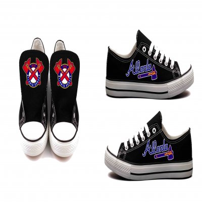 Women's Atlanta Braves Repeat Print Low Top Sneakers 002