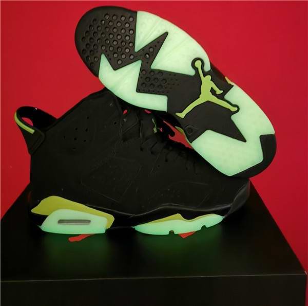 Women's Running weapon Air Jordan 6 Black Shoes 012